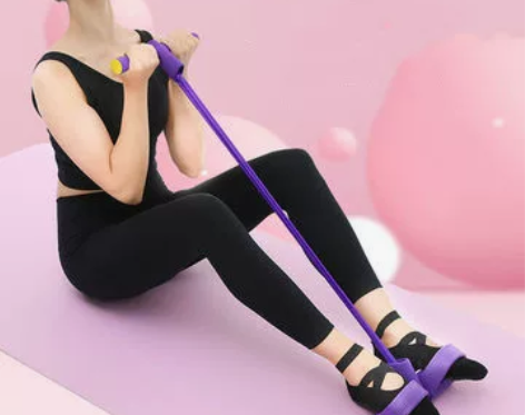 脚蹬拉力器学生练习仰卧起坐辅助运动绳家用女...