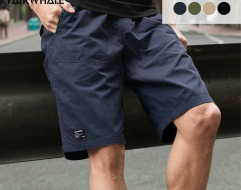 马克华菲休闲工装短裤男潮 夏天男士五分裤纯...