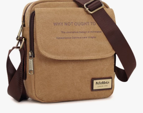 男士帆布包单肩包 韩版休闲 帆布男包 商务...