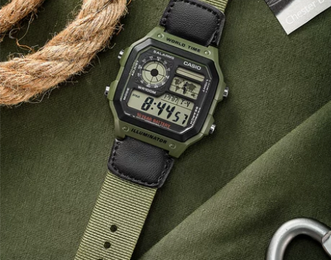 卡西欧手表男小方块casio学生闹钟防水电...