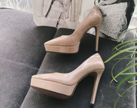 ?2021新款浅口单鞋牛漆皮真皮超细高跟防...