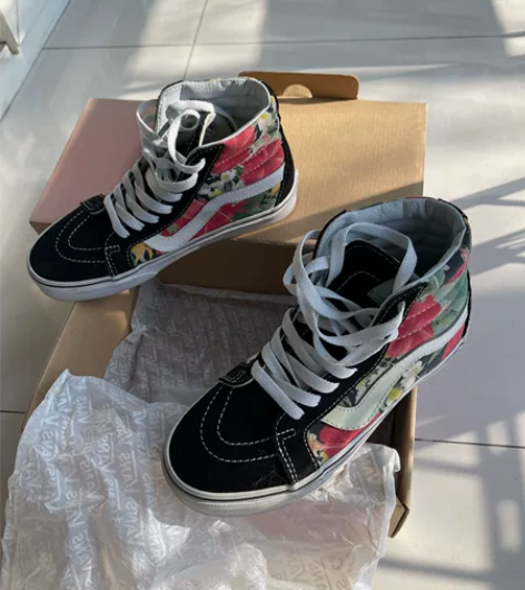Vans 范斯万斯高帮板鞋运动鞋碎花经典款...