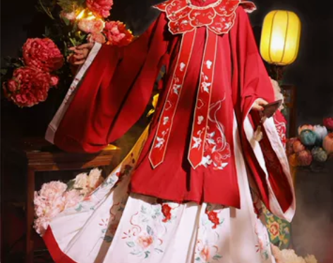 玉术原创汉服女花嫁明制汉服长衫齐腰褶裙斜襟...