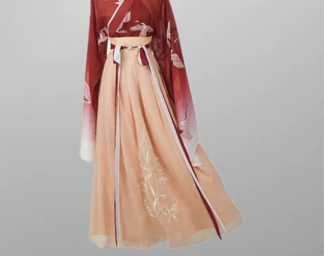 汉服女原创魏晋制齐腰襦裙交领仙鹤直袖渐变学...