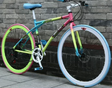 变速死飞自行车实心胎网红活飞超轻公路赛车轻...