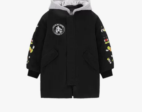 minipeace迪士尼 儿童连帽棒球棉服...