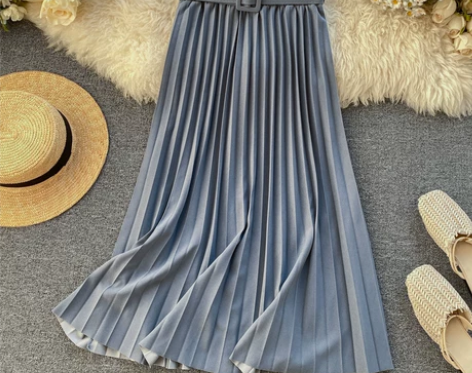 半身裙秋冬女韩版简约纯色百搭高腰显瘦中长款...