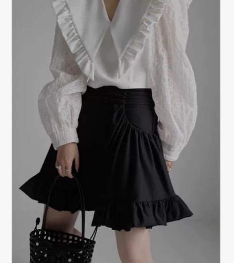 陈太太CHENTAITAI 黑色重工蓬蓬裙...