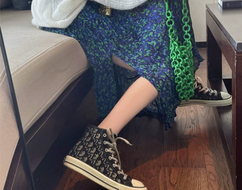 碎花a字半身裙春秋韩版2022新款宽松显瘦...