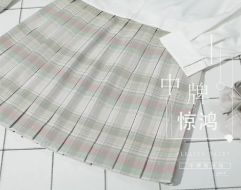 【惊鸿】掉落中牌jk制服裙百褶裙西式格裙短...