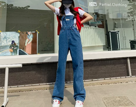 ZAZN2022春秋新品少女显瘦阔腿盐系背...