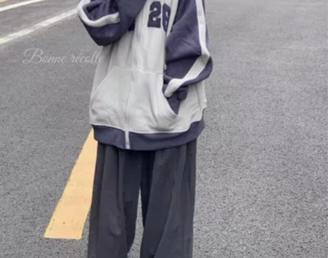 原创自制日系学院风阔腿裤女高腰垂薄款夏季拖...