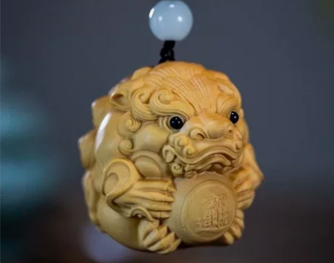 小叶黄杨木貔貅 黄杨木木雕工艺品貔貅手把件...