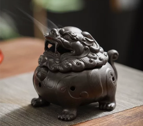 【瑞兽陶瓷盘香炉摆件】家用盘香炉，香薰炉，...