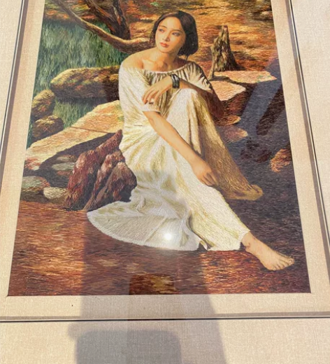 纯手工汴绣客厅高档挂画 58*65