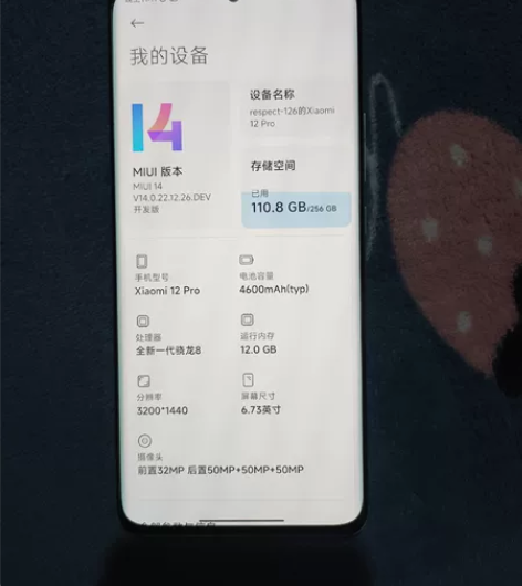 自用小米12Pro首发买的，12256  ...
