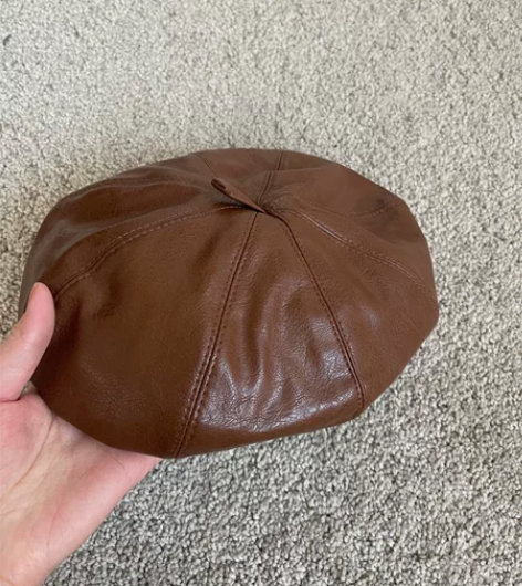 棕色皮质画家帽贝雷帽 感兴趣的话点“我想要...