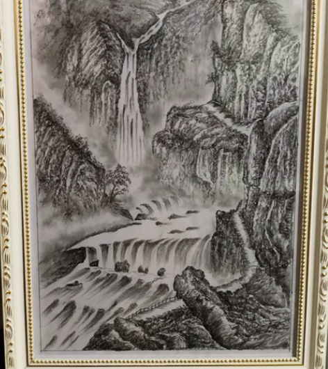 素描作品，8K画心，带框，手绘不易，售出不...