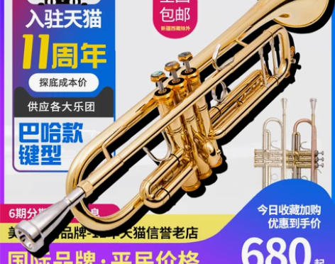 【耐普特斯】降B调三音小号 小号乐器 初学...