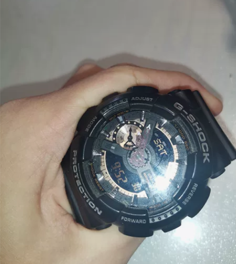 卡西欧黑玫瑰金GA-110RG，保真，可自...