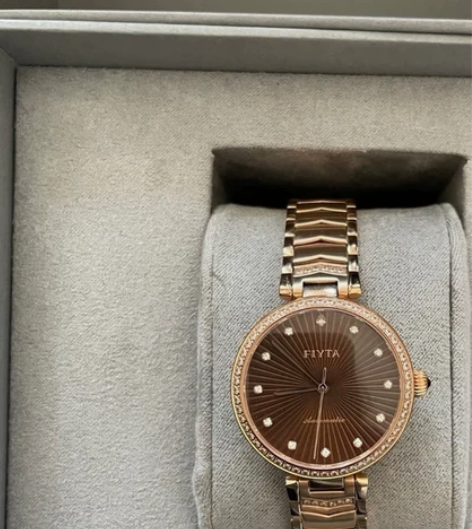 飞亚达心弦系列女士手表女机械表轻奢镶钻高圆...