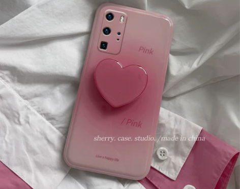 华为p40pro手机壳p40日韩渐变粉色爱...