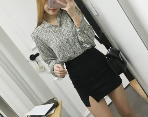 2020春夏新款韩版包臀裙高腰半身裙开叉弹...