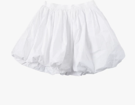 半身裙2021春款设计感小众高腰白色褶皱半...