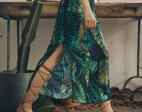 波西米亚半身裙长裙民族风雪纺半裙绿色薄款沙...