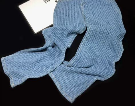 CCA自制高街大牌风立体编织花纹高腰牛仔裤...