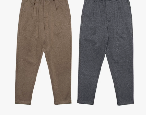 木白巾极简 秋冬细条纹休闲西裤男厚实锥版小...