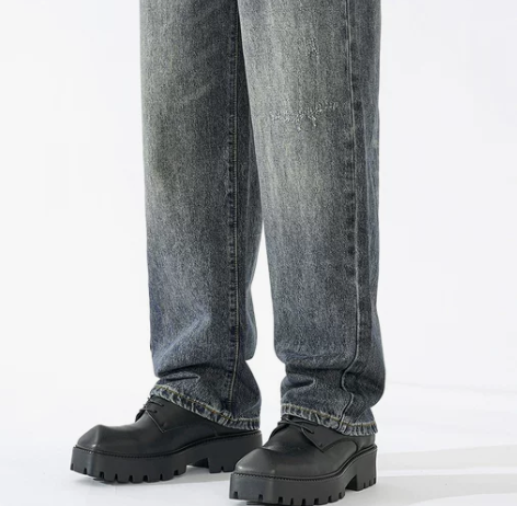 侬好先生阔腿男牛仔裤男士长裤休闲美式裤子新...