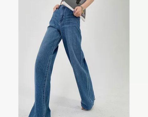 深深 王牌口碑自留款b入高腰宽松阔腿牛仔裤...