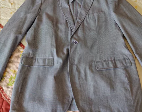 罗蒙男士牛仔蓝薄西服西装 全新未穿190/...