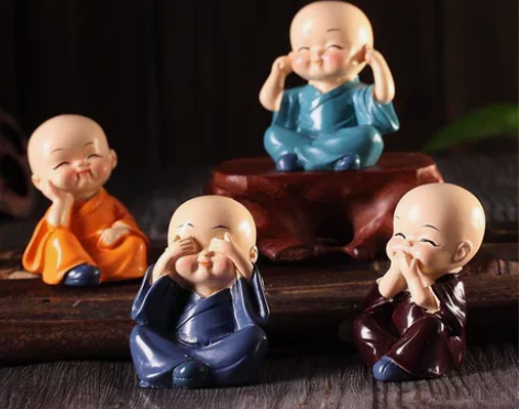 4个一套功夫和尚家居小摆件四不和尚汽车盆景...