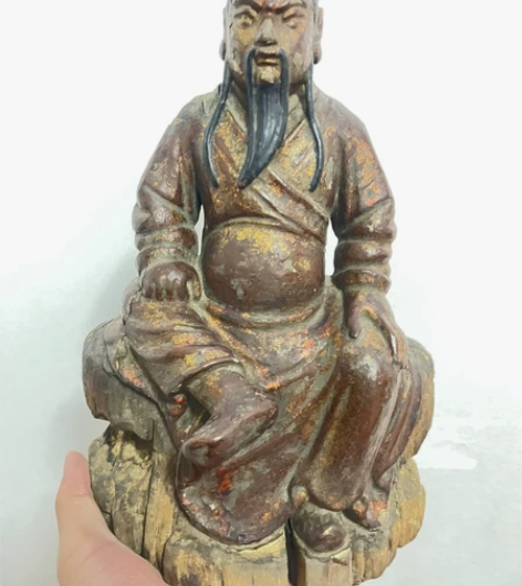 佛像  明代木雕  木佛 明清佛像 关公  高度 27 宽度...