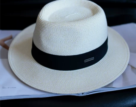 枥野春夏新款男士礼帽巴拿马草帽遮阳防晒沙滩...