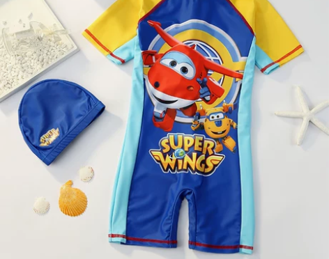 超级飞侠儿童泳衣男宝宝中大童游泳衣婴幼儿泳...