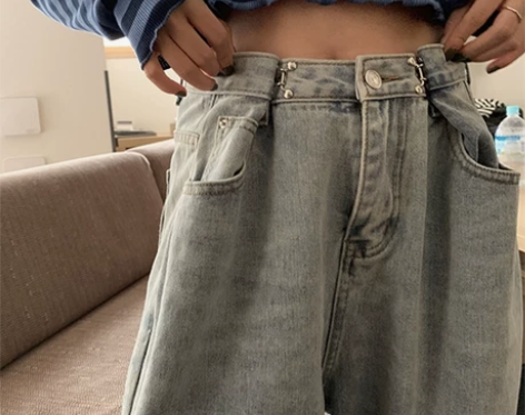 胖妹妹大码牛仔裤宽松初秋装新款2022女装...