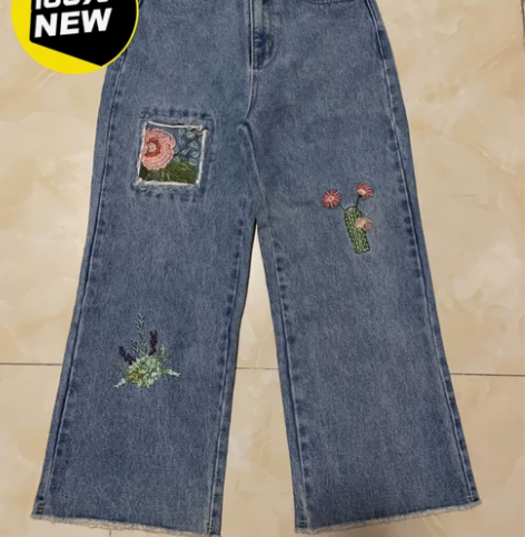 裂帛九分牛仔裤女春夏款高腰宽松显瘦休闲直筒...