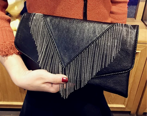 手拿包大容量女2022新款流苏手包时尚信封...