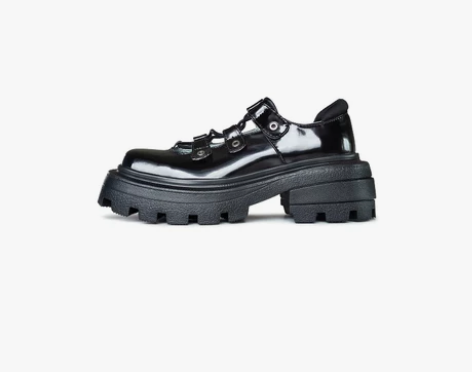 泫雅同款方头齿轮厚底增高玛丽珍鞋女新款休闲...