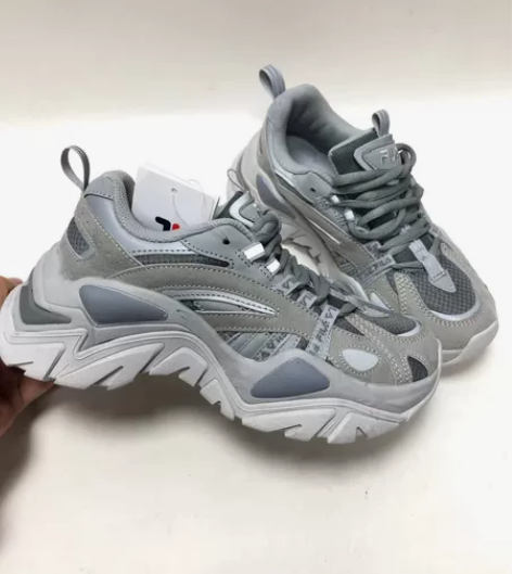 FILA 斐乐潮牌鱼刺女鞋老爹鞋厚底增高休...