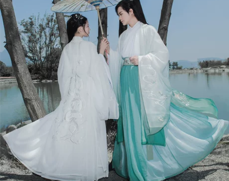 如梦霓裳春款汉服女装情侣装大袖衫巳蛇生肖刺...