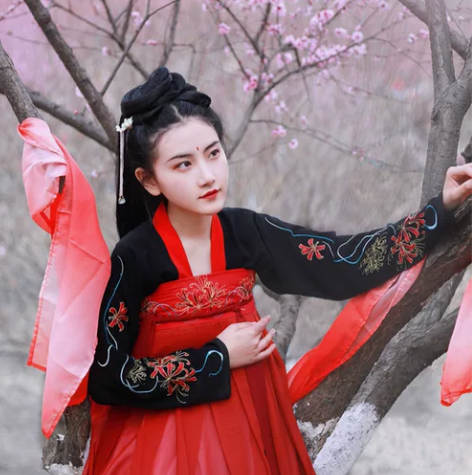 如梦霓裳汉服 齐胸襦裙 曼殊 彼岸花印花绣...