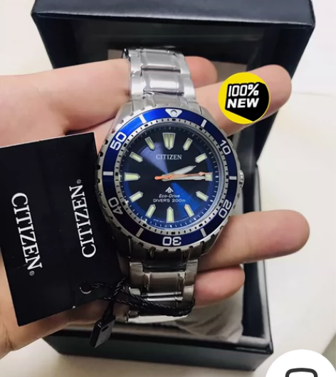 西铁城手表男光动能指针日期显示潜水表时尚商...