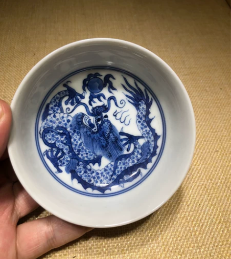 晚清民国青花茶碗古董古玩瓷器真品收藏包老保...