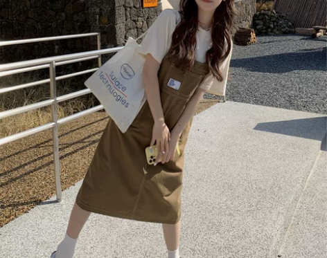 桔梗工装背带裙女夏2022新款可爱减龄日系...