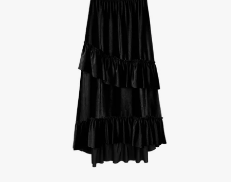 丝绒半身裙女秋冬季新款高腰层层蛋糕裙长款 ...