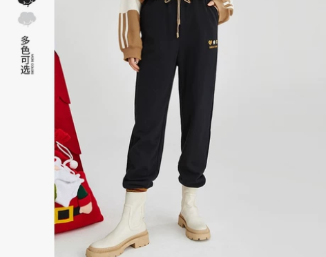 全新L码运动裤休闲裤  茵曼休闲女束脚高腰...